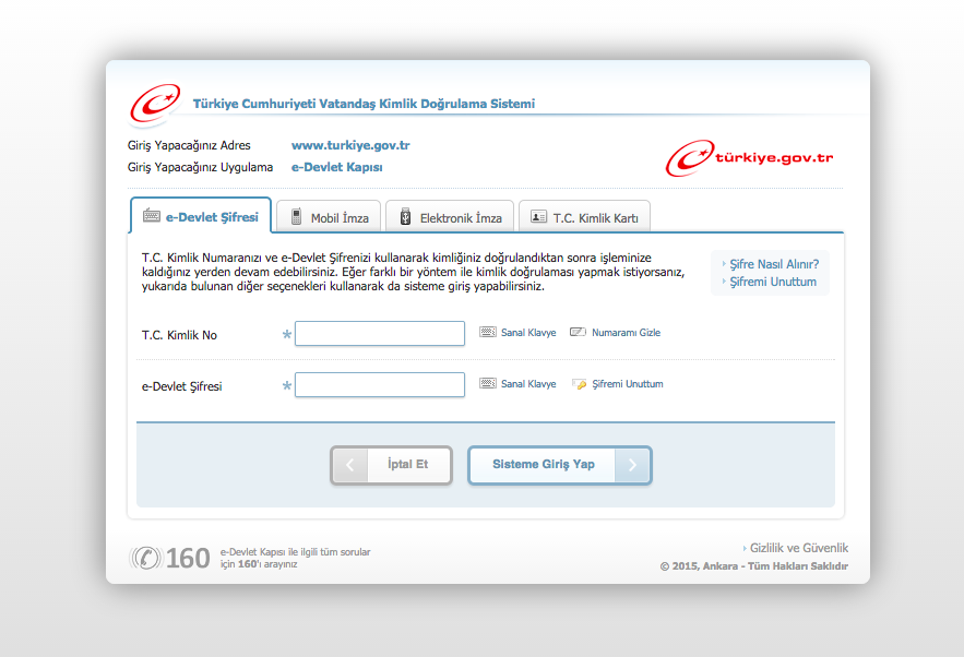 Türkiye.gov.tr'ye giriş yapma yolları